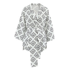 קיץ דק משי קרח מודפס מלון שרוול ארוך כותונת לילה מכנסיים קצרים סט שני חלקים גבירותיי בגדי בית
