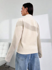 Zip Up Long Sleeve Jacket - kinko