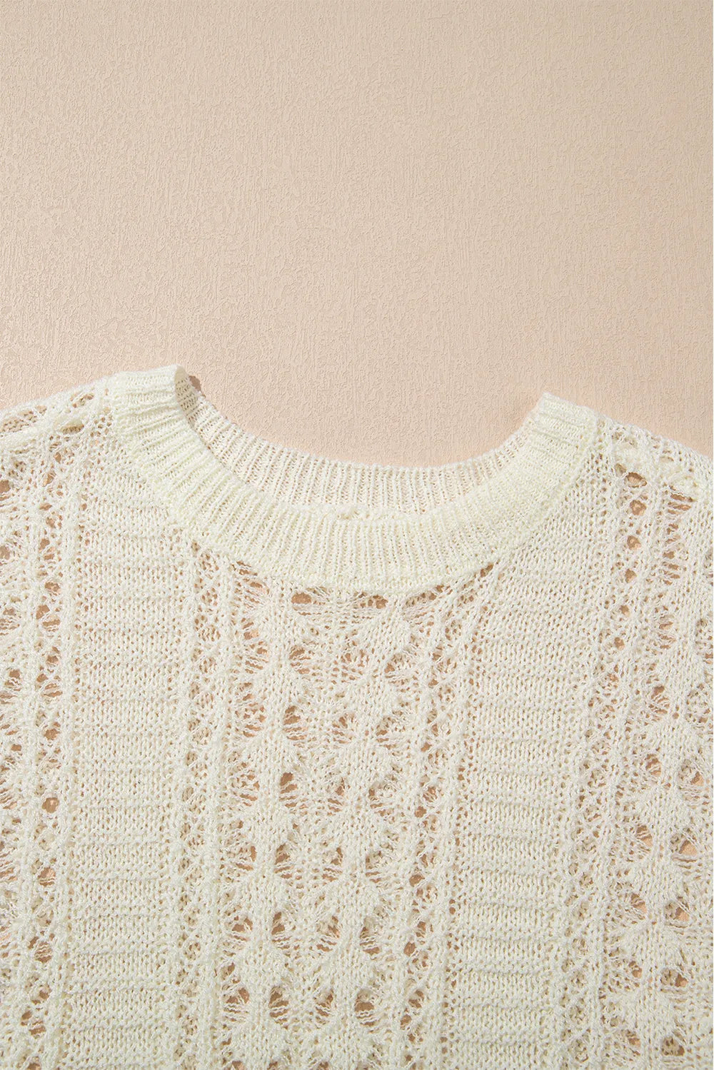 Hollow Out Drop Shoulder Sweater - kinko