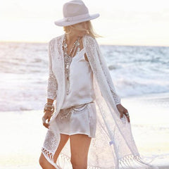 Women's Fashion Lace Cardigan Long Beachwear Sun Protection Cardigan