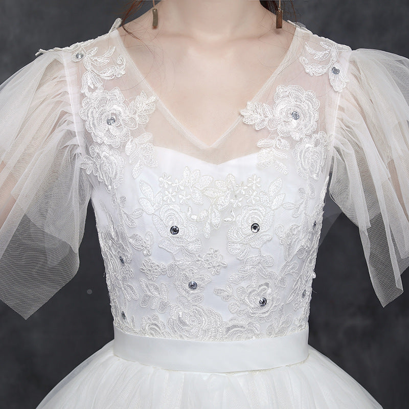 Large Size Wedding Dress Fat Bride Married Master Wedding Dress Was Thin And Simple Studio Covering Arms - kinko