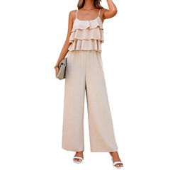 Women's European And American Style Lotus Leaf Suspender Jumpsuit - kinko