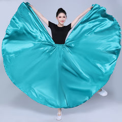 Simple Solid Color Performance Skirt With Large Swing - kinko