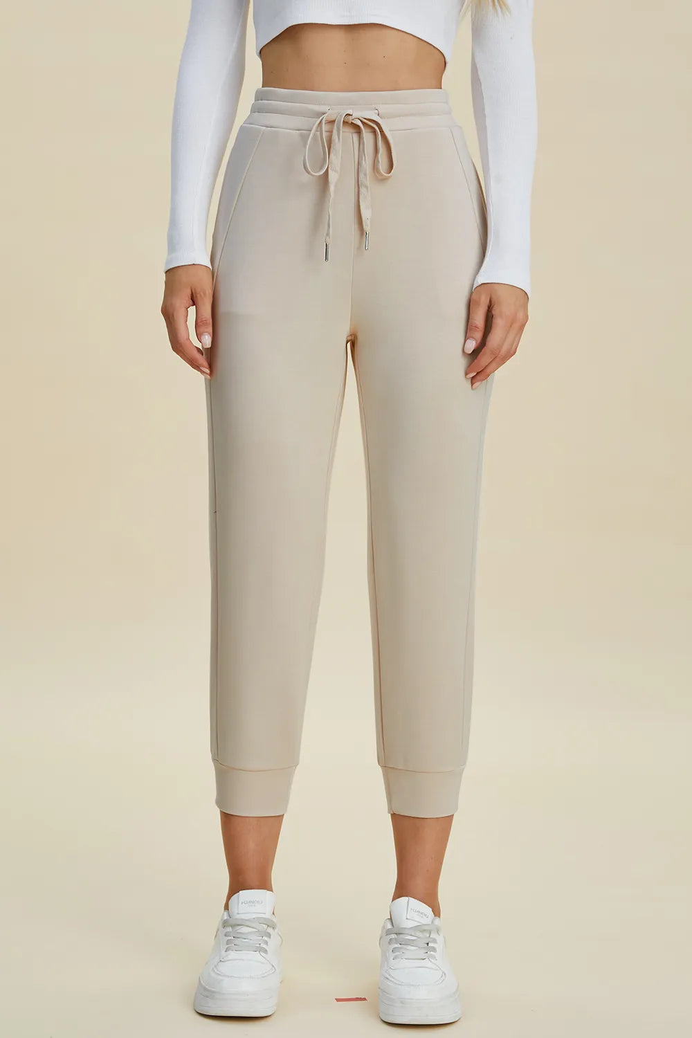 Basic Bae Full Size Air Scuba Drawstring High Waist Cropped Pants - kinko