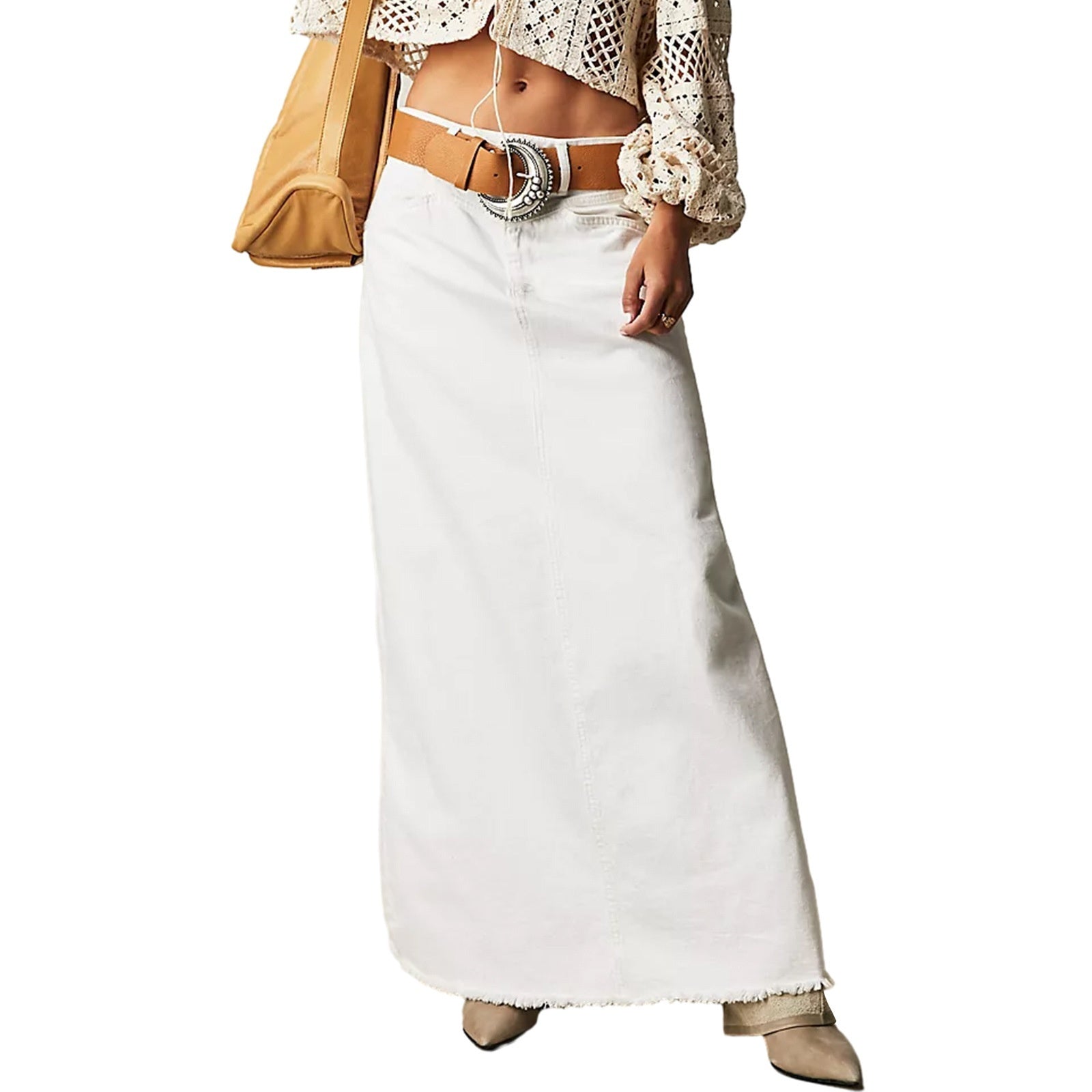 Women's Loose Straight Casual Denim Skirt - kinko