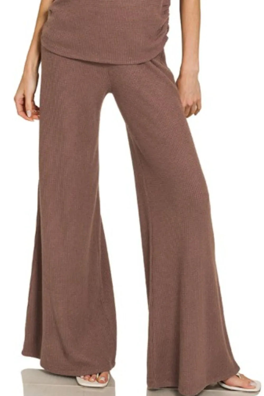 Zenana Sweater Mock Neck Top & Long Pants Set - kinko