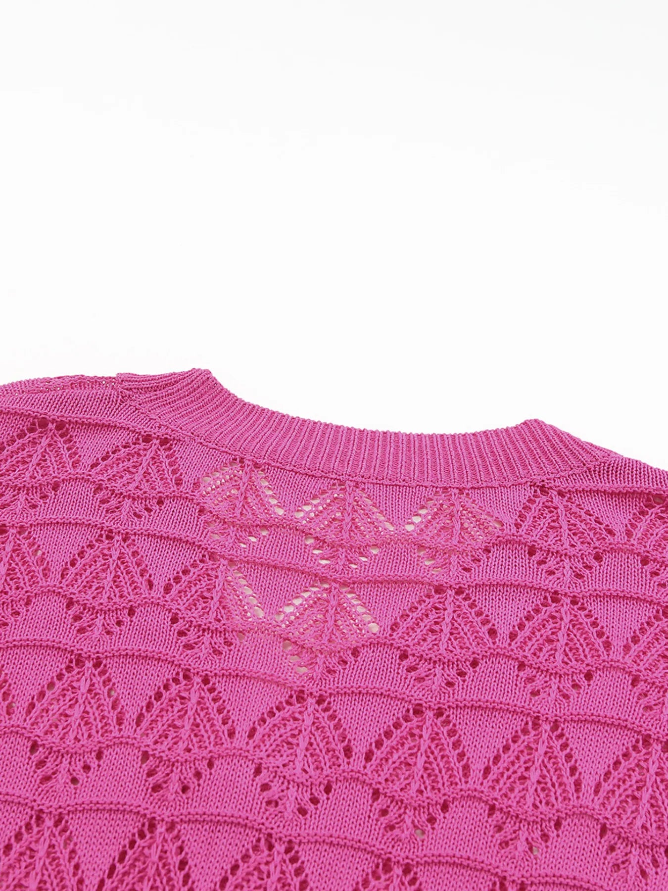 Buttoned Front Openwork Cardigan - kinko