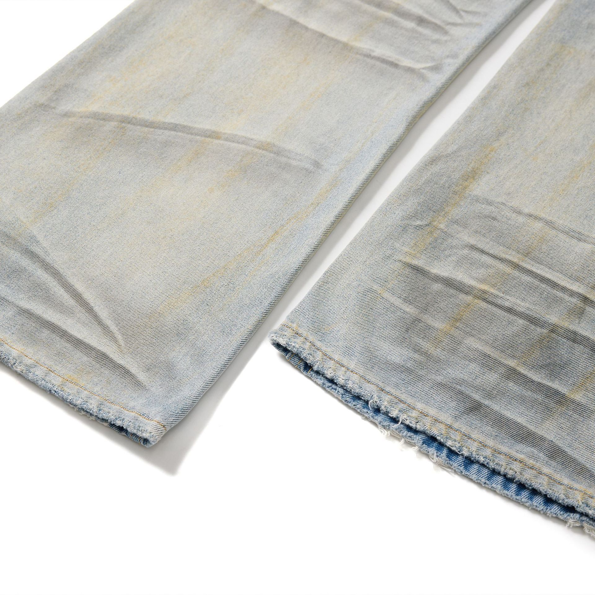American High Street Waste Soil Wind Splash Ink Worn Jeans - kinko