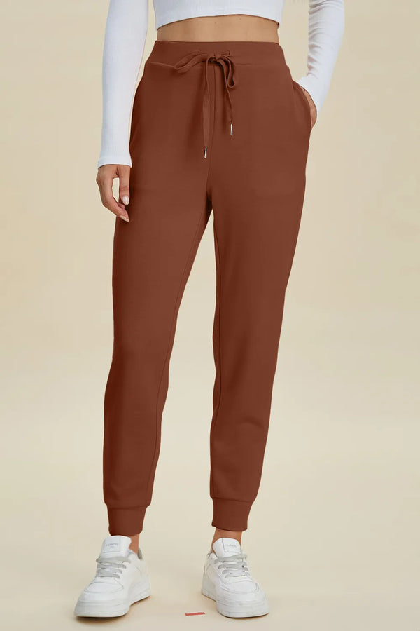 Basic Bae – Jogginghose mit Kordelzug und hoher Taille in voller Größe aus Air Scuba