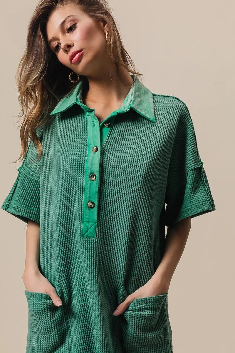 BiBi Dip Dye Mineral Washed Knit Dress - kinko