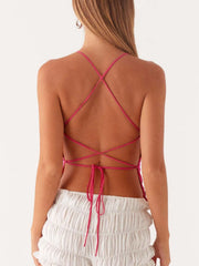 Crisscross Back V-Neck Cami - kinko