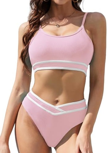 Women's Fashion Simple Solid Color Bikini Set - kinko