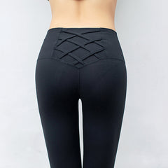 Bodybuilding Hip Raise High Waist Belly Contracting Thin Running Sports Yoga Pants - kinko