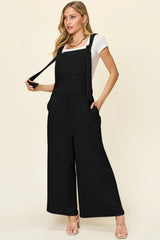 Double Take Full Size Sleeveless Wide Leg Jumpsuit - kinko