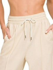 Zenana Drawstring Scuba Sweatpants with Pockets - kinko