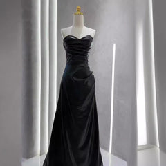 Off-the-shoulder Tube Top Leather Skirt Evening Gown - kinko