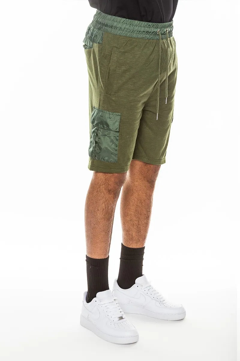 WEIV Men's Full Size Heathered Light Weight Slub Shorts Plus Size - kinko