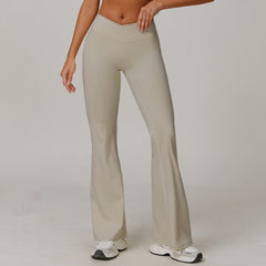 High Waist Running Sports And Leisure Skinny Versatile Bell-bottom Pants Women - kinko