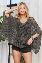 ADORA Fishnet Poncho Cover Up - kinko