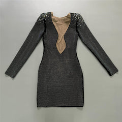Sexy Rhinestone Bandage One-piece Dress Cross Border Foreign Trade Sexy Tight - kinko