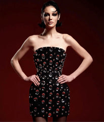 Off-shoulder Diamond-embedded Tube Top Party Dress - kinko