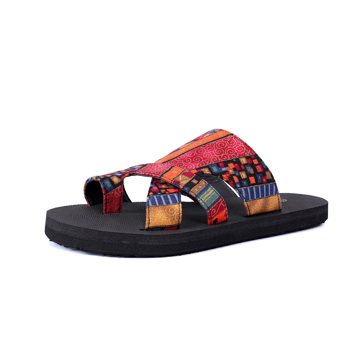 Toe Covering Color Platform Slippers Women Ethnic Beach Slippers - kinko Global Holdings inc