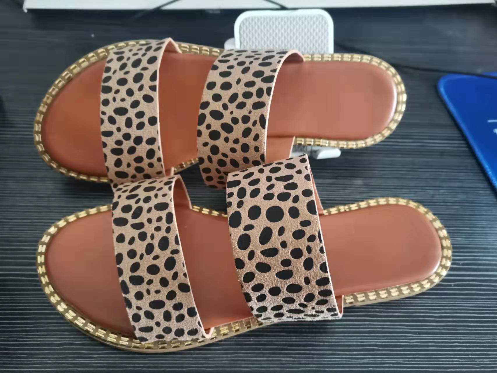 Summer Flat plus Size Leopard Print Outdoor Casual Slippers Women Slipper - kinko Global Holdings inc