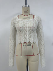 Sommerliche Damenstrickwaren Strandmode Damen einfarbig gestrickte Strandbikini-Badebluse