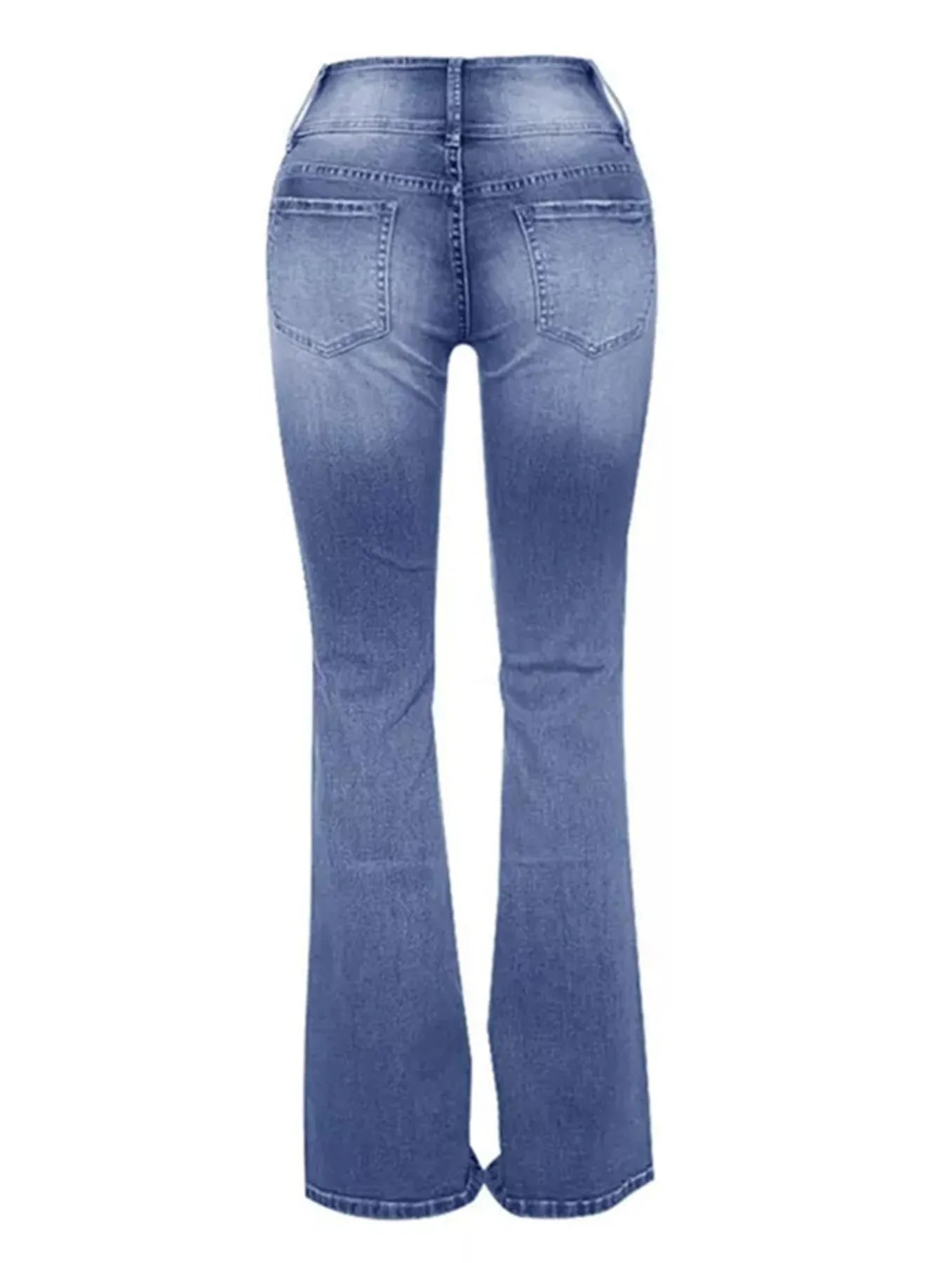 Full Size Vintage Wash Flare Jeans Plus Size - kinko