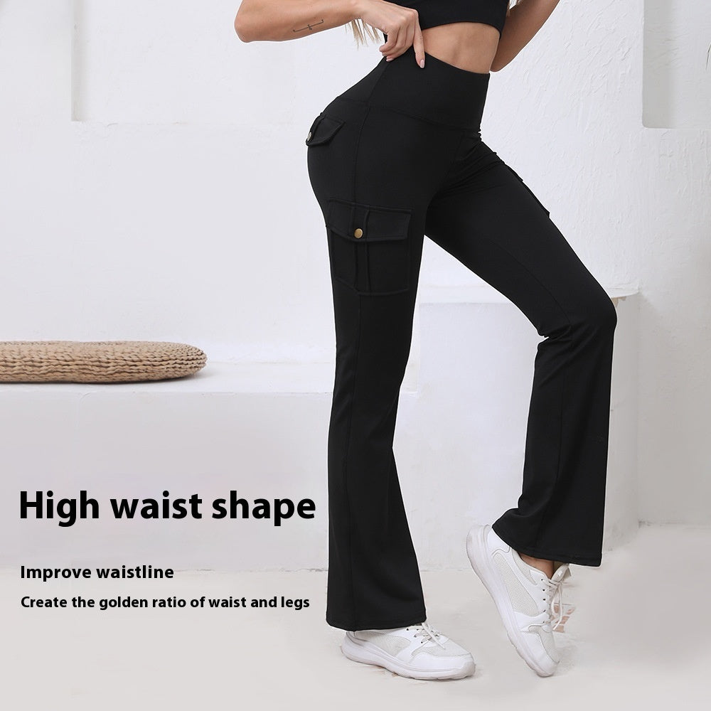 Pocket High Waist Hip Lift Quick-drying Breathable Tight Casual Fitness Sports Pants - kinko