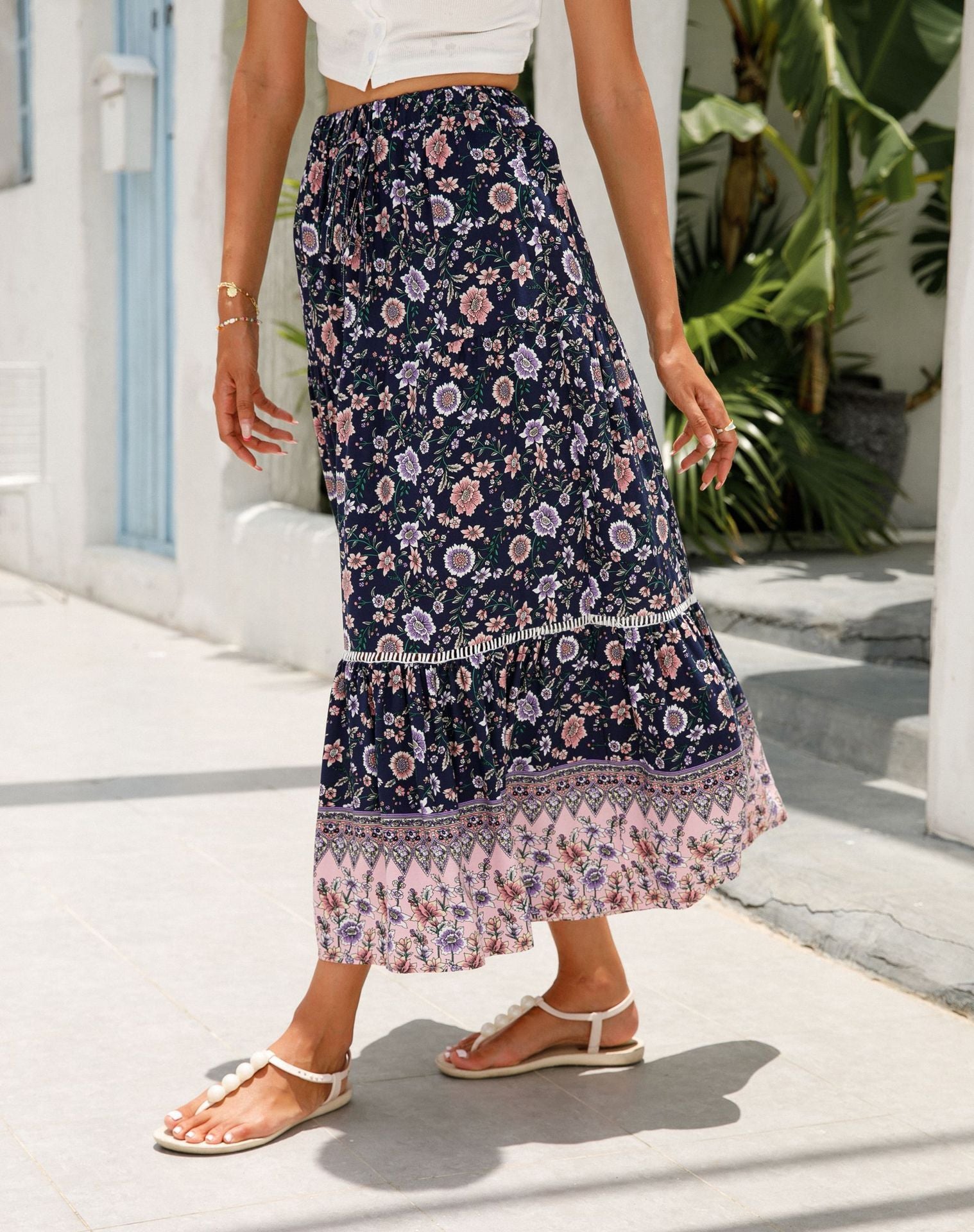 Maxi Skirt Cotton Bohemian Beach Resort Skirt - kinko