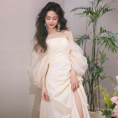 Tube Top Light Wedding Dress Bride Simple Long - kinko