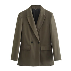Loose Casual Double Breasted Blazer - kinko