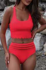 Scoop Neck Sleeveless Swim Set - kinko