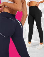 Leggings - Cropped High-rise Seamless Solid Color Light Blue - kinko