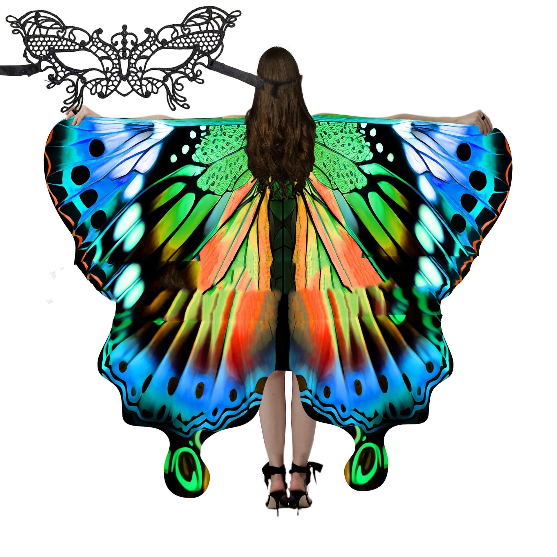 European And American Butterfly Talma Halloween Costume - kinko