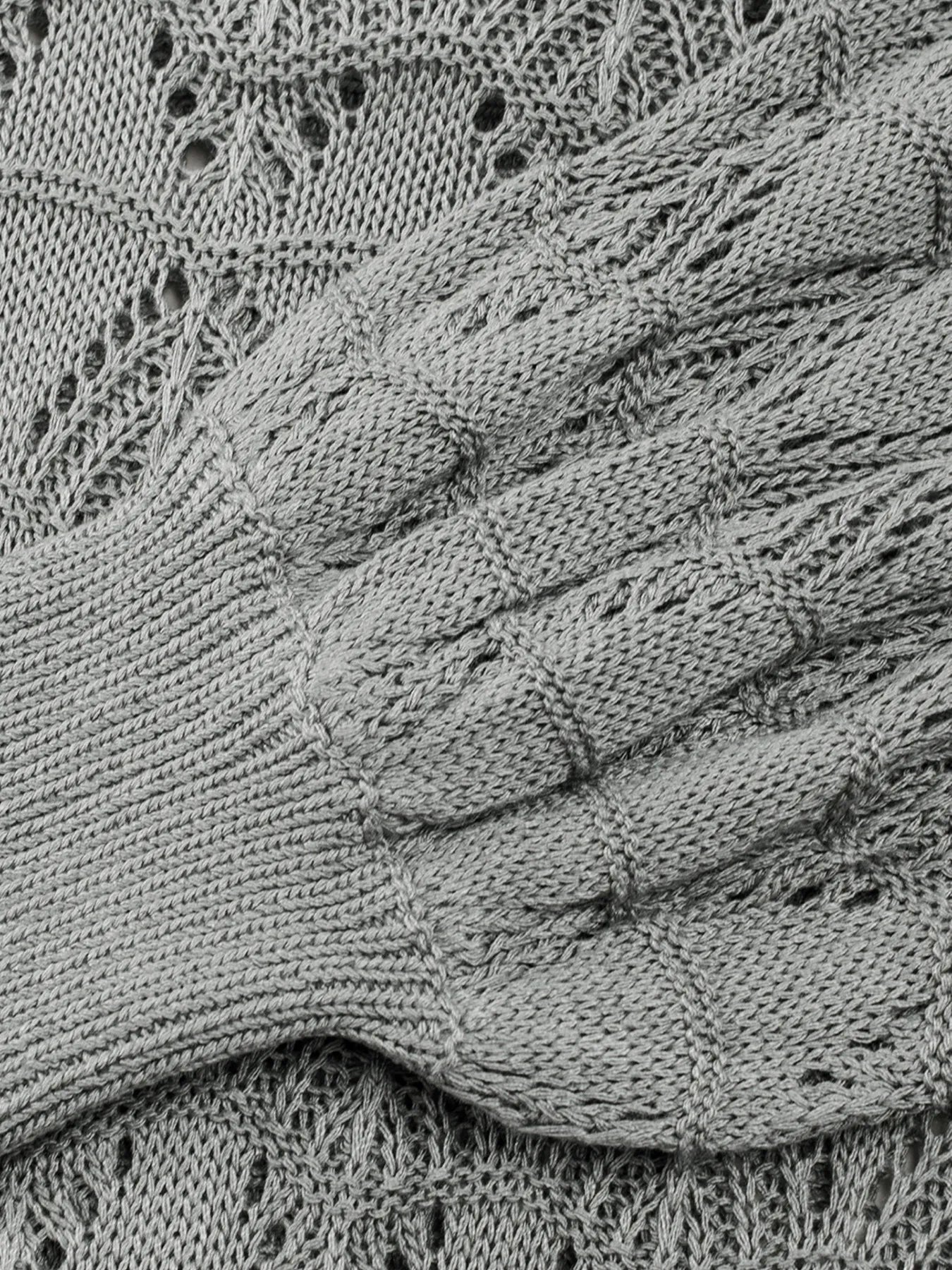 Buttoned Front Openwork Cardigan - kinko