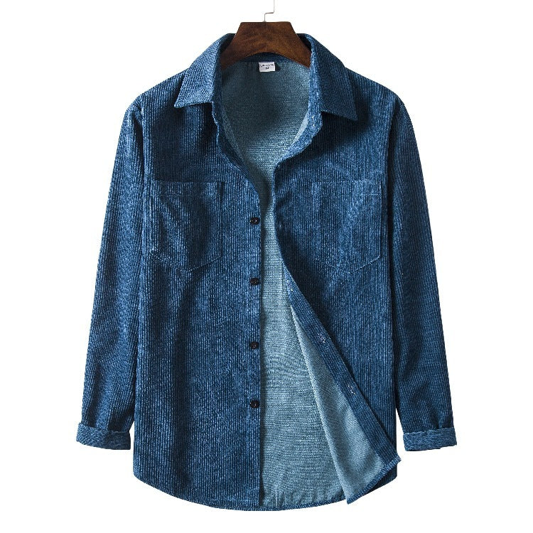 Autumn New Men's Solid-color Corduroy Long Sleeves - kinko