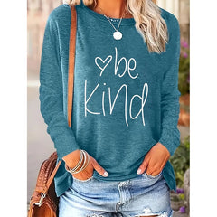 Women Be Kind Tshirt Casual Inspirational Graphic Tees Long Sleeve Loose Fit Shirt