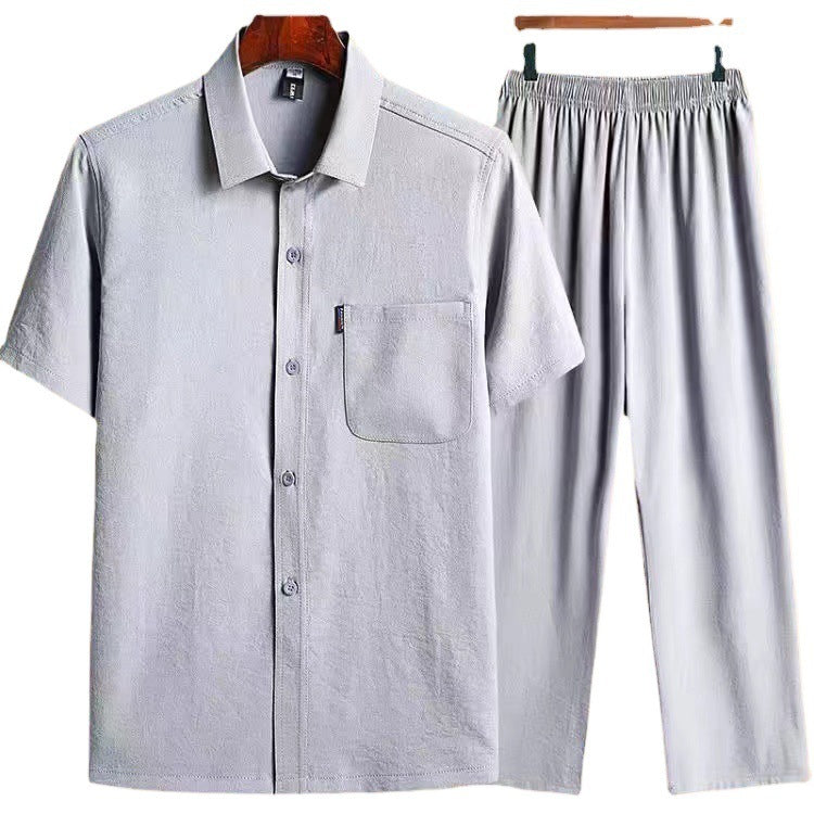 Loose ICE Cotton Two-piece Pocket Shirt - kinko