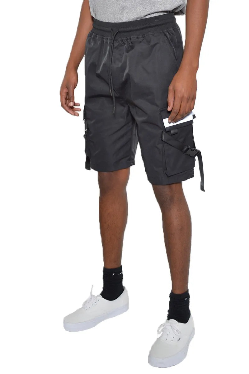 WEIV Men's Full Size Multi-Pocket Cargo Shorts with Drawstring Waist Plus Size - kinko