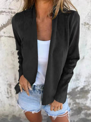 Full Size Open Front Casual Cardigan Plus Size - kinko