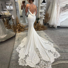 Bridal Backless Simple Satin Super Fairy Mori Style Trailing Strap Welcome Dress - kinko