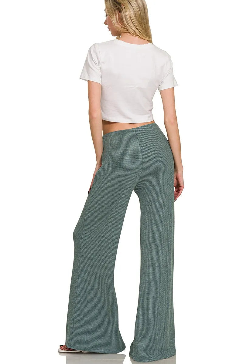 Zenana Mock Neck Top and Pants Sweater Set - kinko
