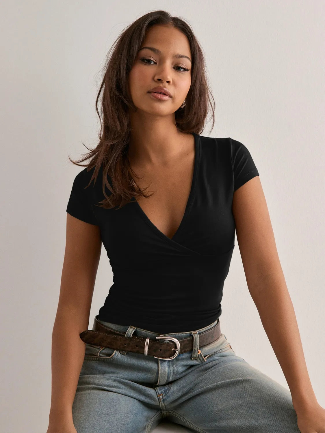 Surplice Short Sleeve T-Shirt - kinko