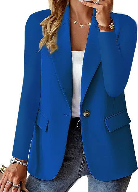 Women's Fashion Long Sleeve Solid Color Cardigan Blazer - kinko