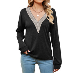 Women's Fashion Color Contrast Loose-fitting T-shirt Top - kinko