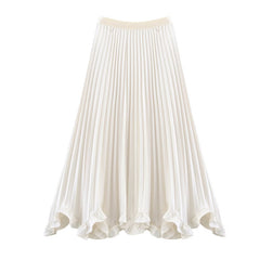 Heavy Industry Petal Wooden Ear Elegant Pleated Skirt - kinko