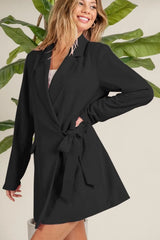 BiBi Wrap Tie Detailed Long Blazer - kinko