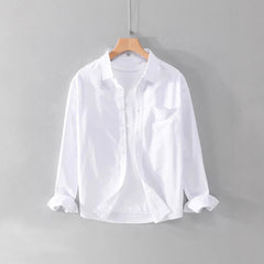 Solid Color Shirt Boys Coat Spring And Autumn Long Sleeve White Autumn Top - kinko